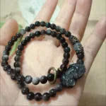 Silver Obsidian Pixiu Bracelet – “Treasure Attractor” Double Loop Design for Men & Women - Image 4