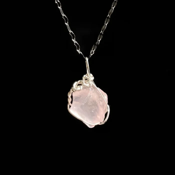 Raw Crystal Pendant Necklace – Natural Amethyst, Rose Quartz, Fluorite & Green Aventurine - Image 7