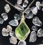 Raw Crystal Pendant Necklace – Natural Amethyst, Rose Quartz, Fluorite & Green Aventurine