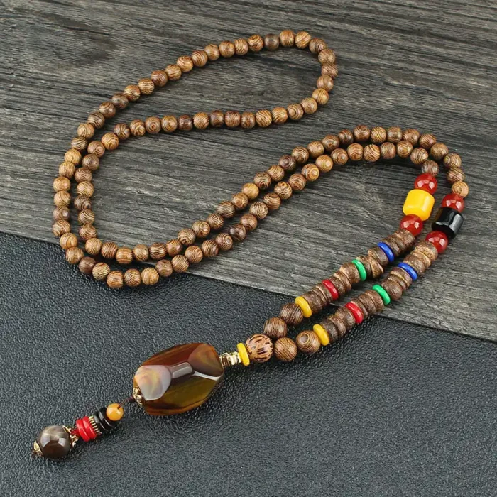 shuzhibajiao Handcrafted Tibetan Mala Necklace - Image 1
