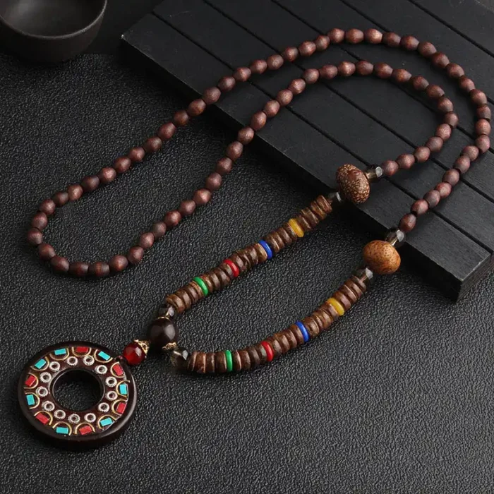 Handcrafted Tibetan Mala Necklace - Image 2