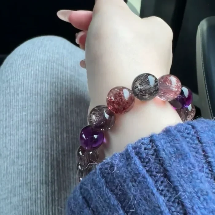 Spiritual Symphony · Natural Super Seven Crystal Full Chakra Healing Bracelet - Image 3