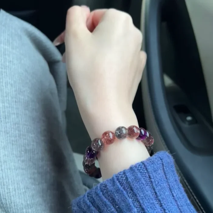 Spiritual Symphony · Natural Super Seven Crystal Full Chakra Healing Bracelet - Image 4