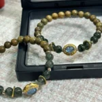 Forest Moonlight · Green Rutilated Quartz & Sandalwood Wealth Bracelet