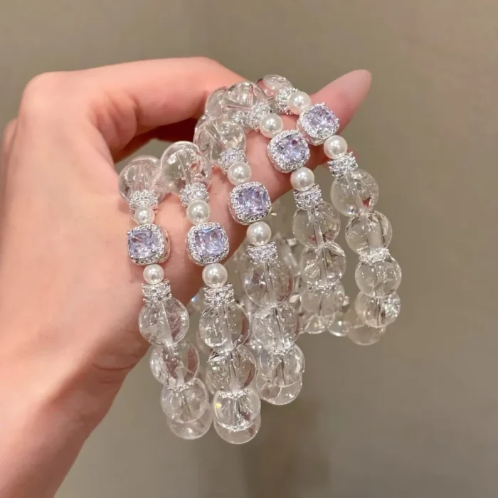 Angelic Light · Natural White Azeztulite & Pearl High-Vibration Bracelet - Image 5