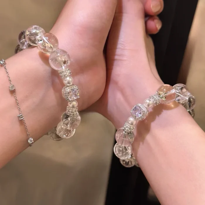 Angelic Light · Natural White Azeztulite & Pearl High-Vibration Bracelet - Image 3