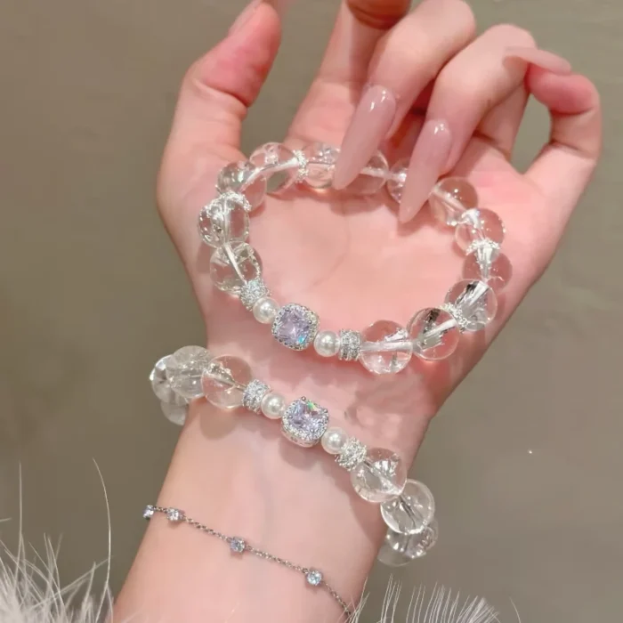 naturebaise5 Angelic Light · Natural White Azeztulite & Pearl High-Vibration Bracelet - Image 1