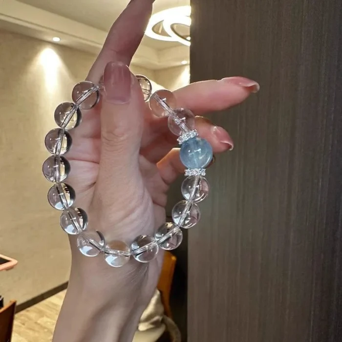 The First Crystal · Natural Clear Quartz & Aquamarine Purification Bracelet - Image 3